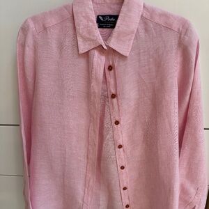 100% linen light pink blouse by Poeta  XS